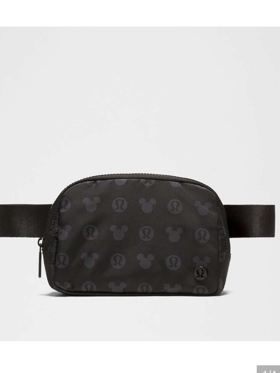 lululemon athletica Handbags - Lululemon Black Disney Mickey Print Tech Pouch crossbody Fanny belt bag nwt